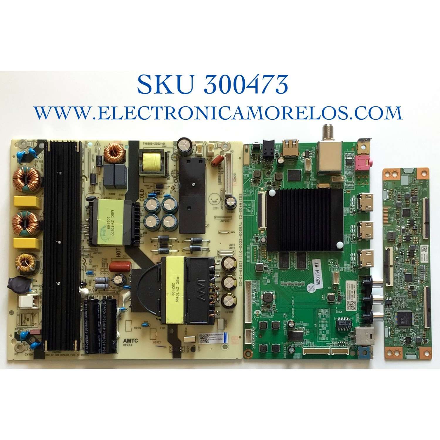 KIT DE TARJETAS PARA ONN·ROKU TV 4K·UHD·HDR / MAIN MS16010-ZC01-01 / 515C16010M08 / 2E01413C0 / T-CON TACDKA010 / B002F4300 / M003KW00R / FUENTE TV6505-ZC02-02 / E021M455-C2 / E021M455-A2 / E021M455 / PANEL JR645R3HA7L / MODELOS 100012587 (65 PULGADAS)